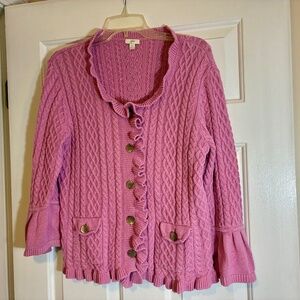 J Jill pink sweater top/cardigan